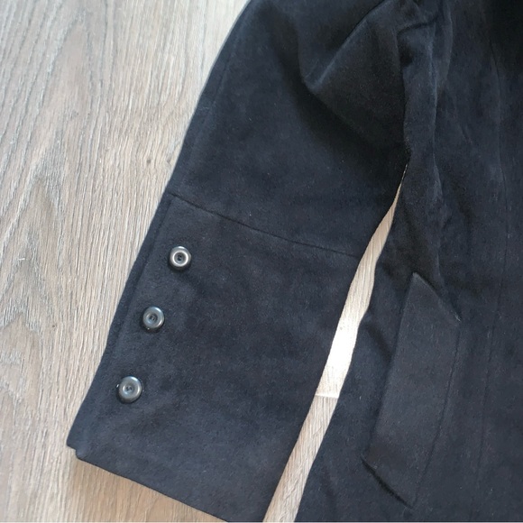 Dana Buchman Angora & Wool Coat Women’s Size 12 Black  Button Closure - Picture 4 of 10